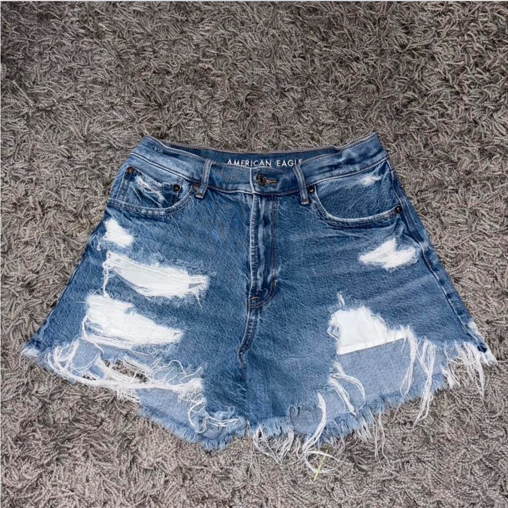 American Eagle Outfitters Distressed Blue Jean Shorts